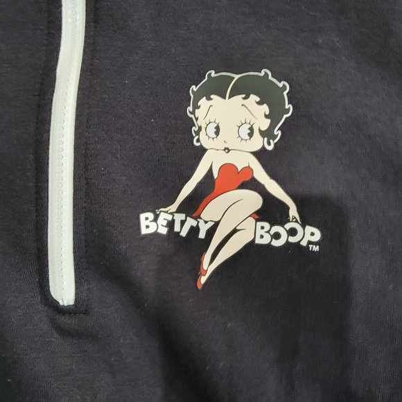 NEW Betty Boop Women’s Quarter Zip Pullover Sweater - Picture 5 of 13